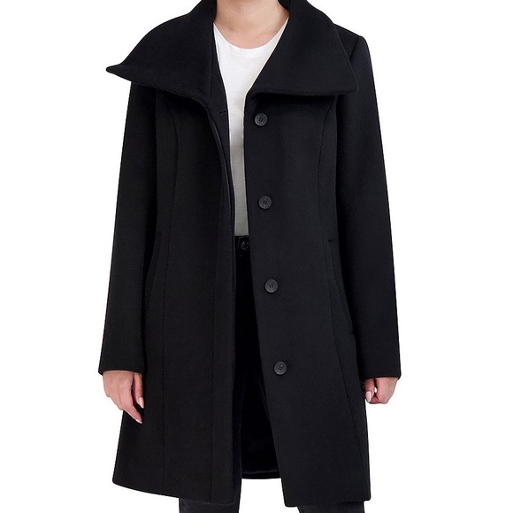 Cole Haan Signature Wool Blend Convertible Collar Button Front Coat Size 8 NWT - Picture 1 of 9